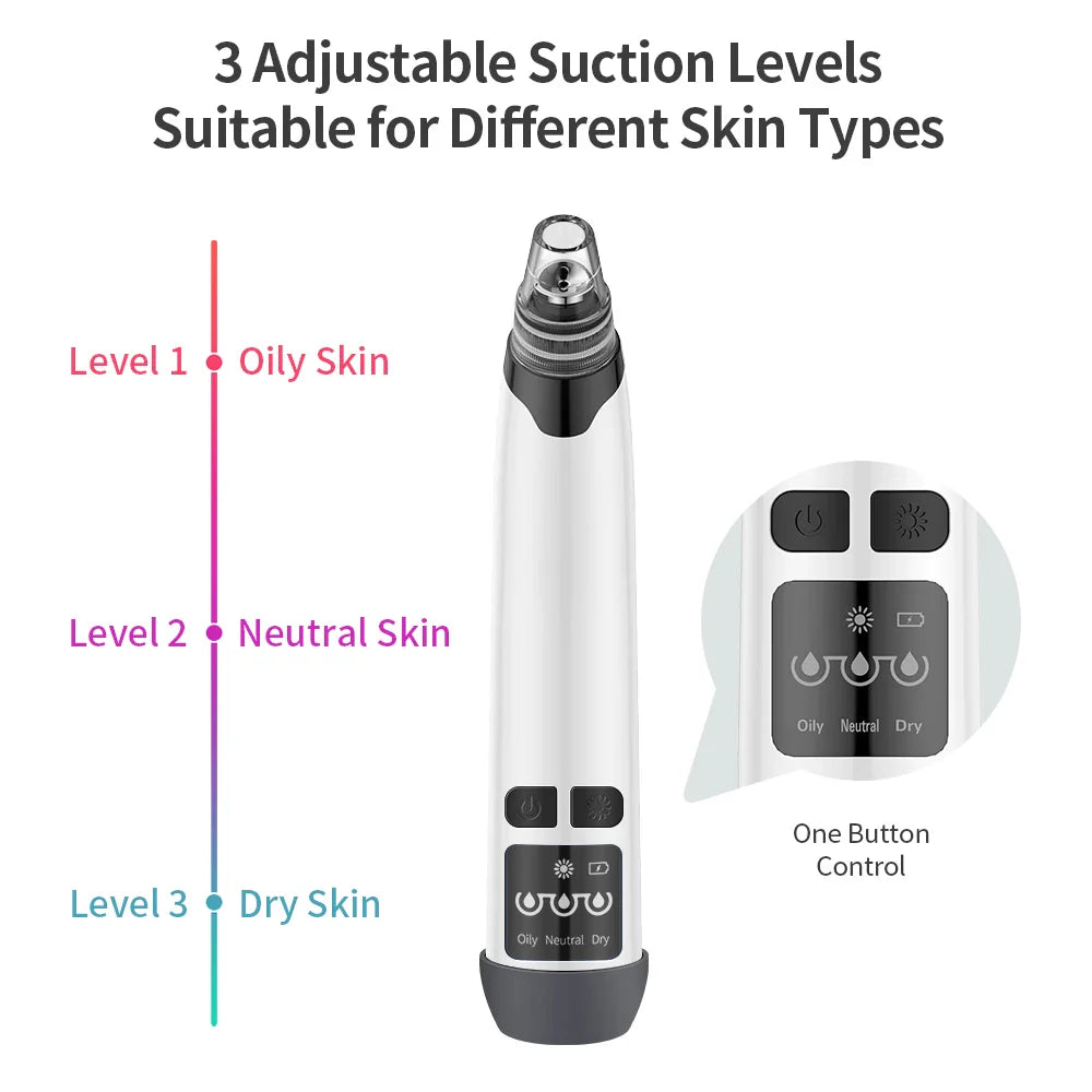Pore Vacuum with Hot Compress — 3 Suction Levels for Clear