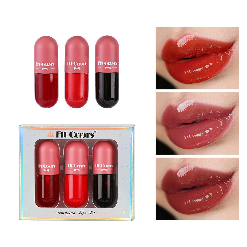 Three-Shade Lip Gloss Set With Shimmer & Moisturizing Color