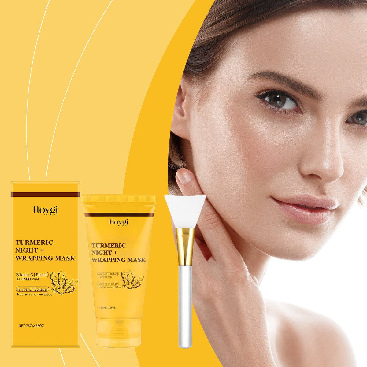 Turmeric Collagen Peel-Off Mask With Gold Brush Applicator