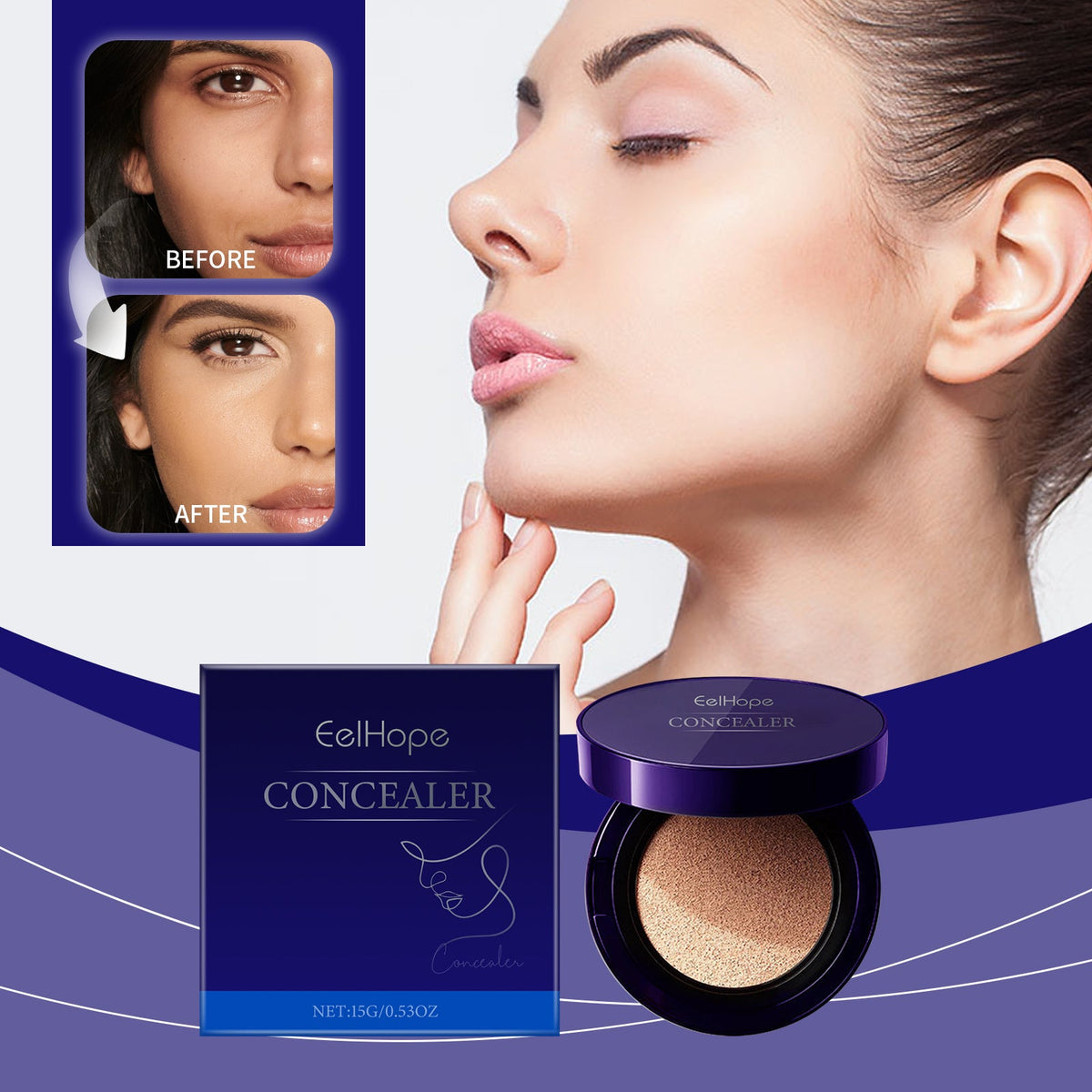 Cushion Concealer Foundation for Moisturized Coverage