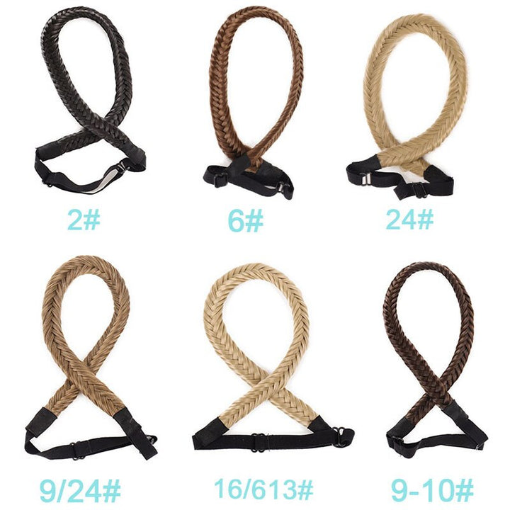 Fishbone Braid Hairband - 16-inch Voluminous Style, 6 Shades