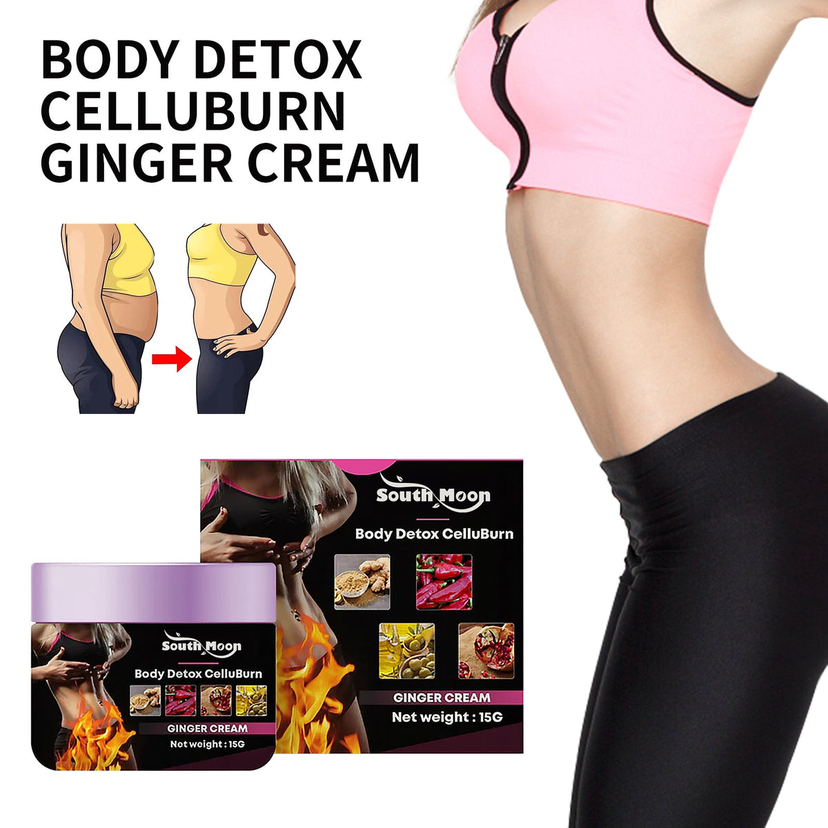 Ginger Cellburn Cream for Body Slimming and Firming
