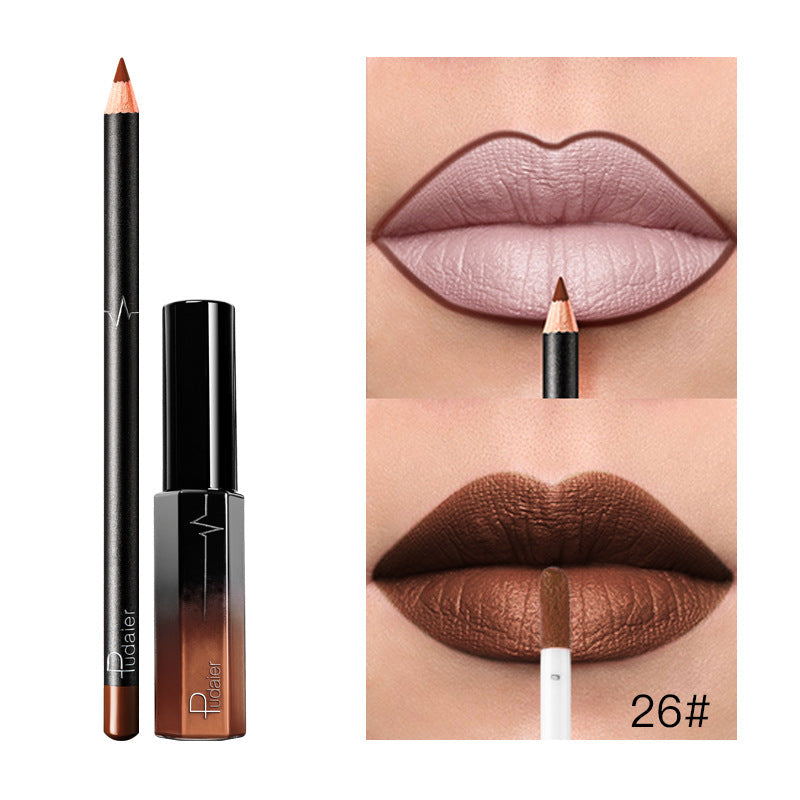 36-Color Matte Lip Gloss Set With Matching Lip Liner