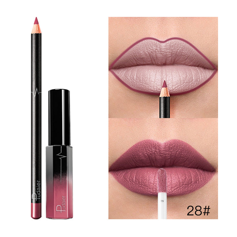 36-Color Matte Lip Gloss Set With Matching Lip Liner