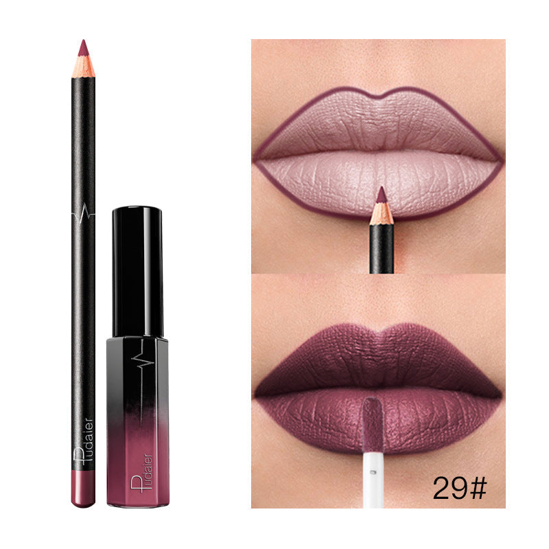 36-Color Matte Lip Gloss Set With Matching Lip Liner