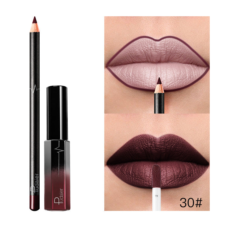 36-Color Matte Lip Gloss Set With Matching Lip Liner