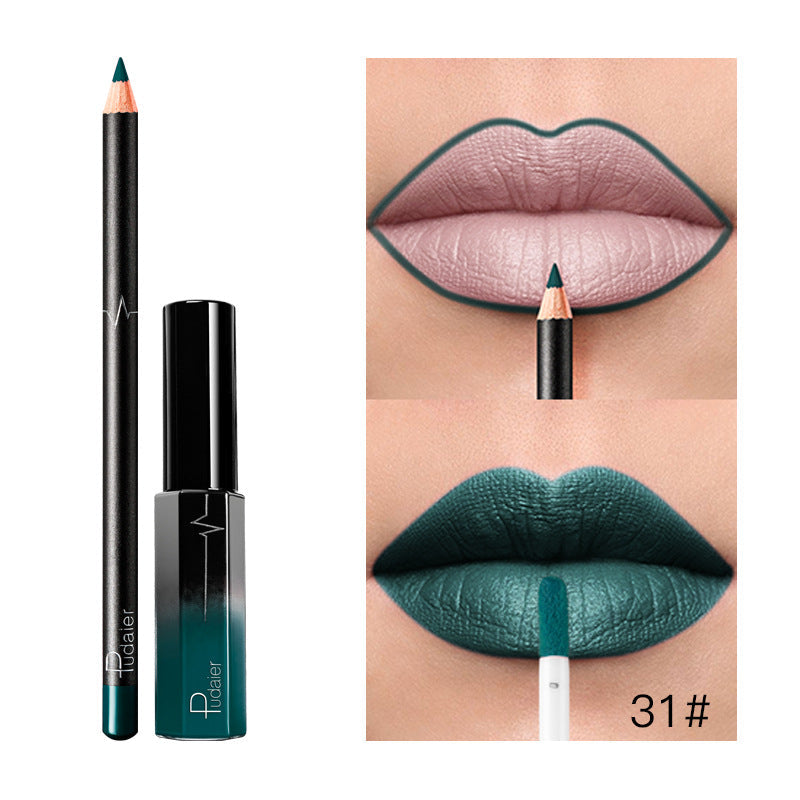 36-Color Matte Lip Gloss Set With Matching Lip Liner