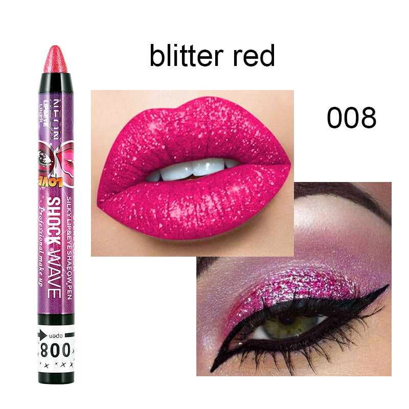 Eye and Lip Pencil Set: 36 Glitter Shades, 2-in-1
