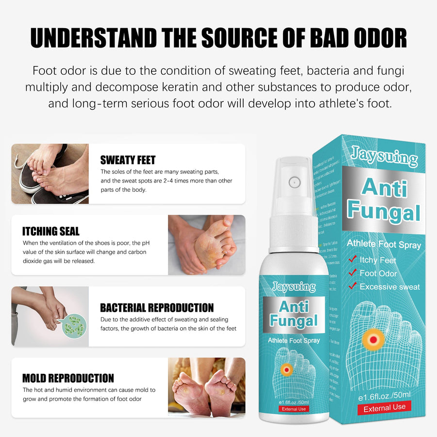 Athlete's Foot Odor Spray for Sweaty, Itchy Foot Care