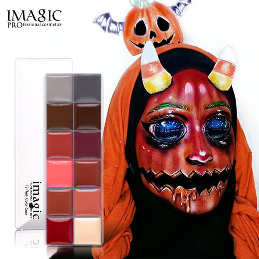 12-Color Face and Body Paint Palette for Bold Art