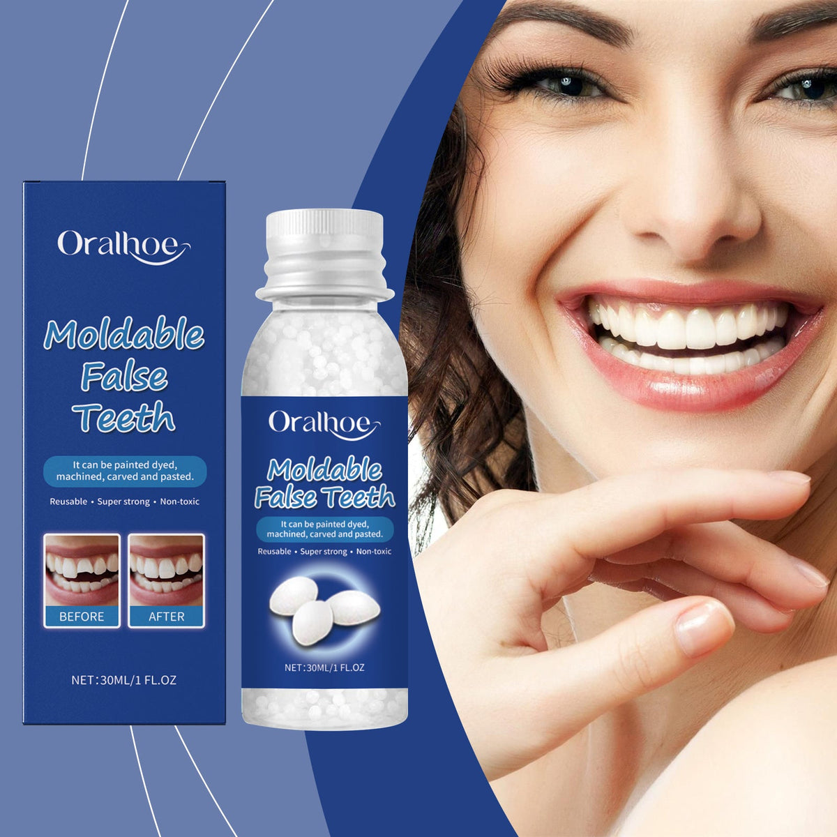 Moldable False Teeth Putty — Custom Temporary Tooth Repair