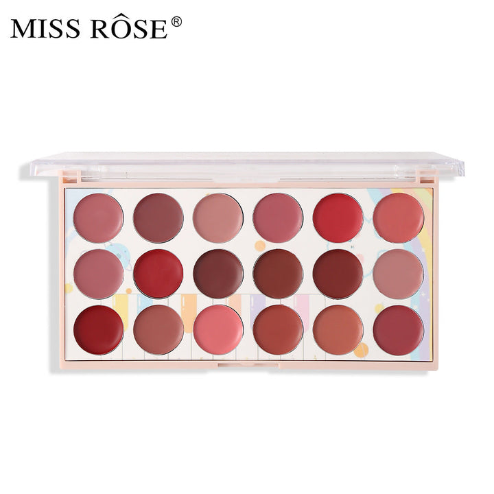 18-Color Matte Lipstick Palette for Versatile Lip Looks