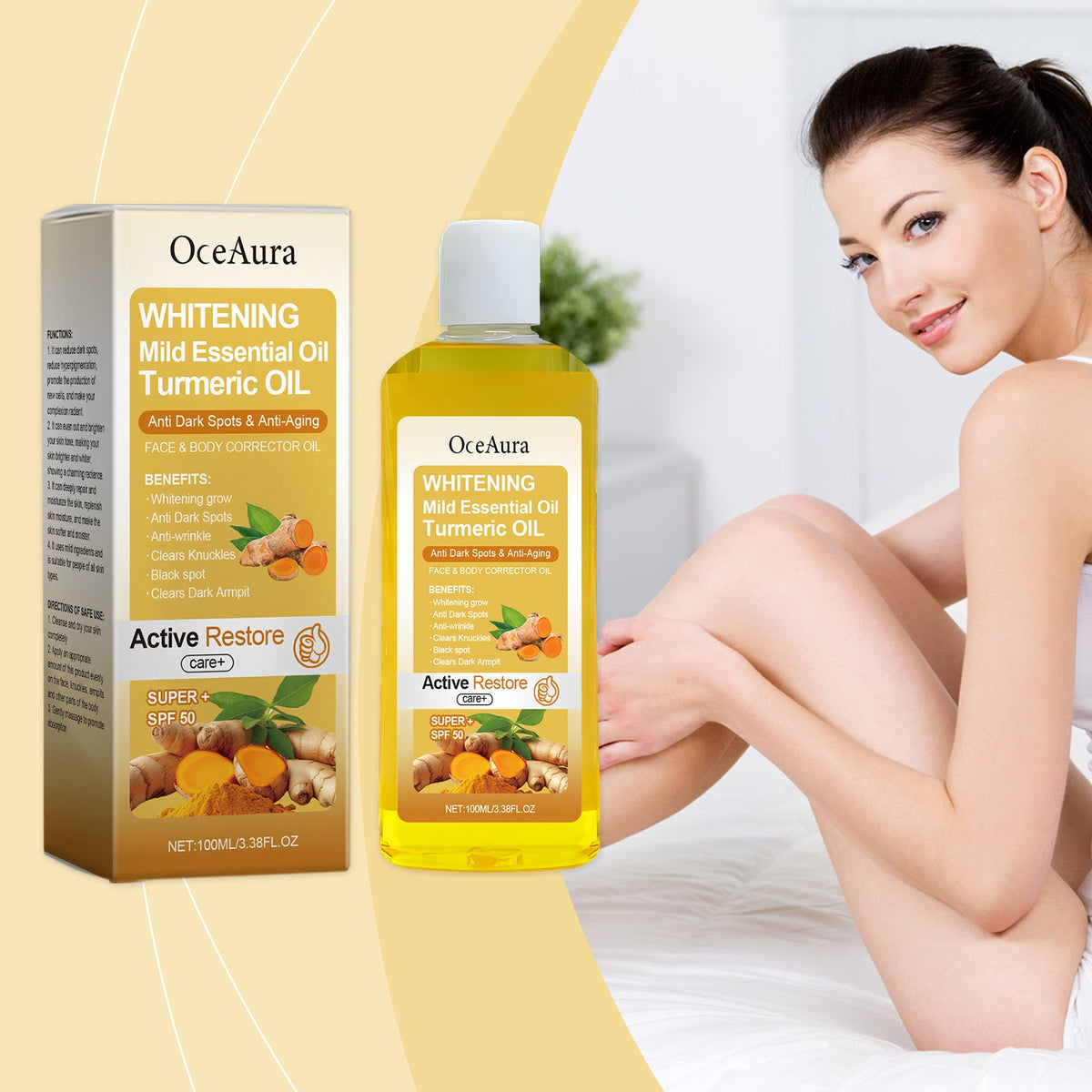 Turmeric Body Oil SPF 50 for Dark Spots & Uneven Tone
