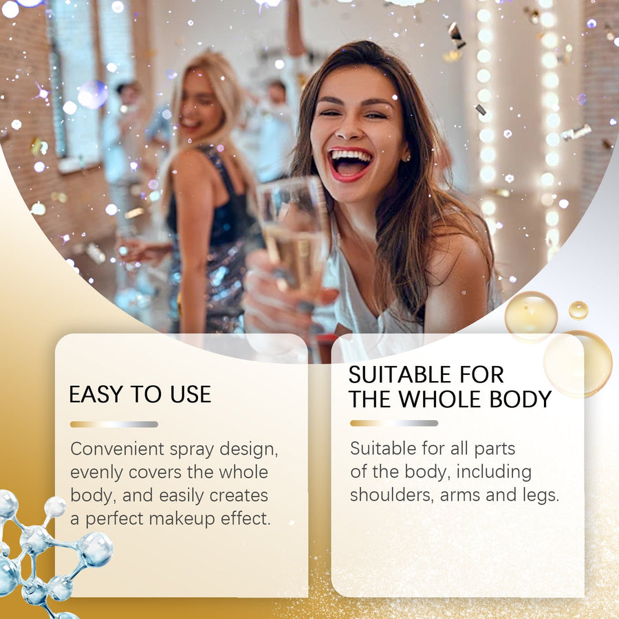 Body Glitter Spray for Instant Gold & Silver Shine