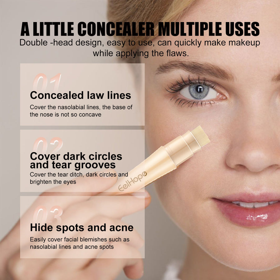 Double Head Concealer for Brightening, Even Coverage