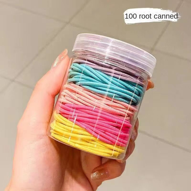 100 Hair Ties in a Reusable Jar for Everyday Styles