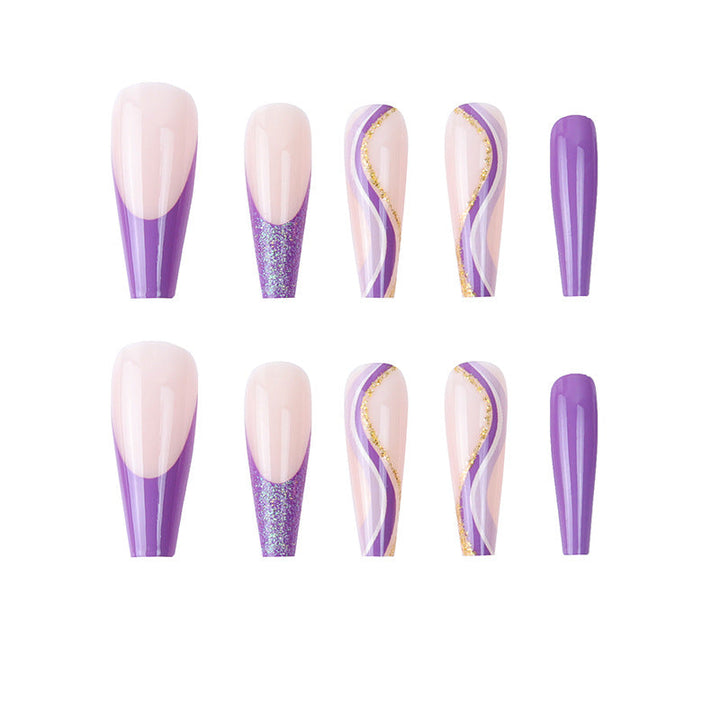 Purple Glitter Nail Patches for Salon-Style Manicures