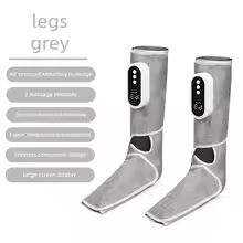 Two identical grey massager units shown side-by-side with text 'legs grey'