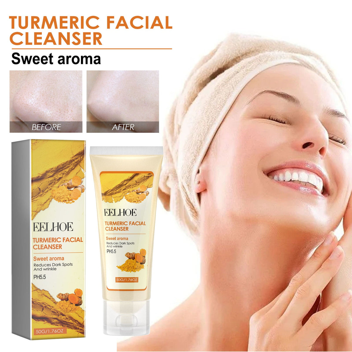 Turmeric Ginger Facial Cleanser for Dark Spots & Glow