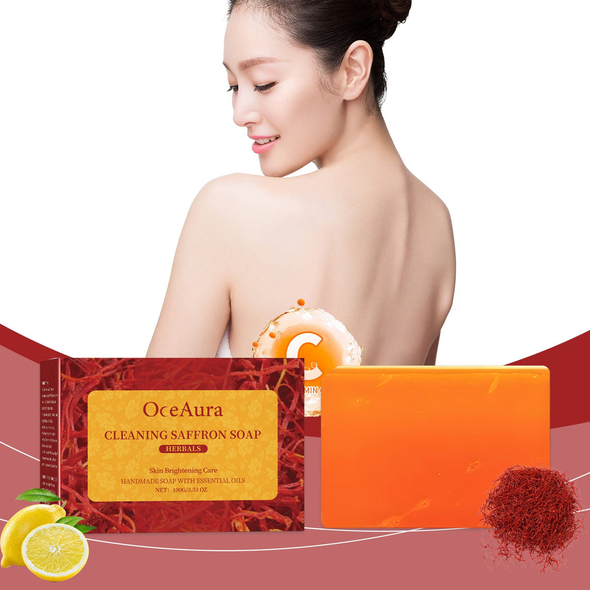 Saffron Soap Bar for Skin Brightening & Antioxidant Glow