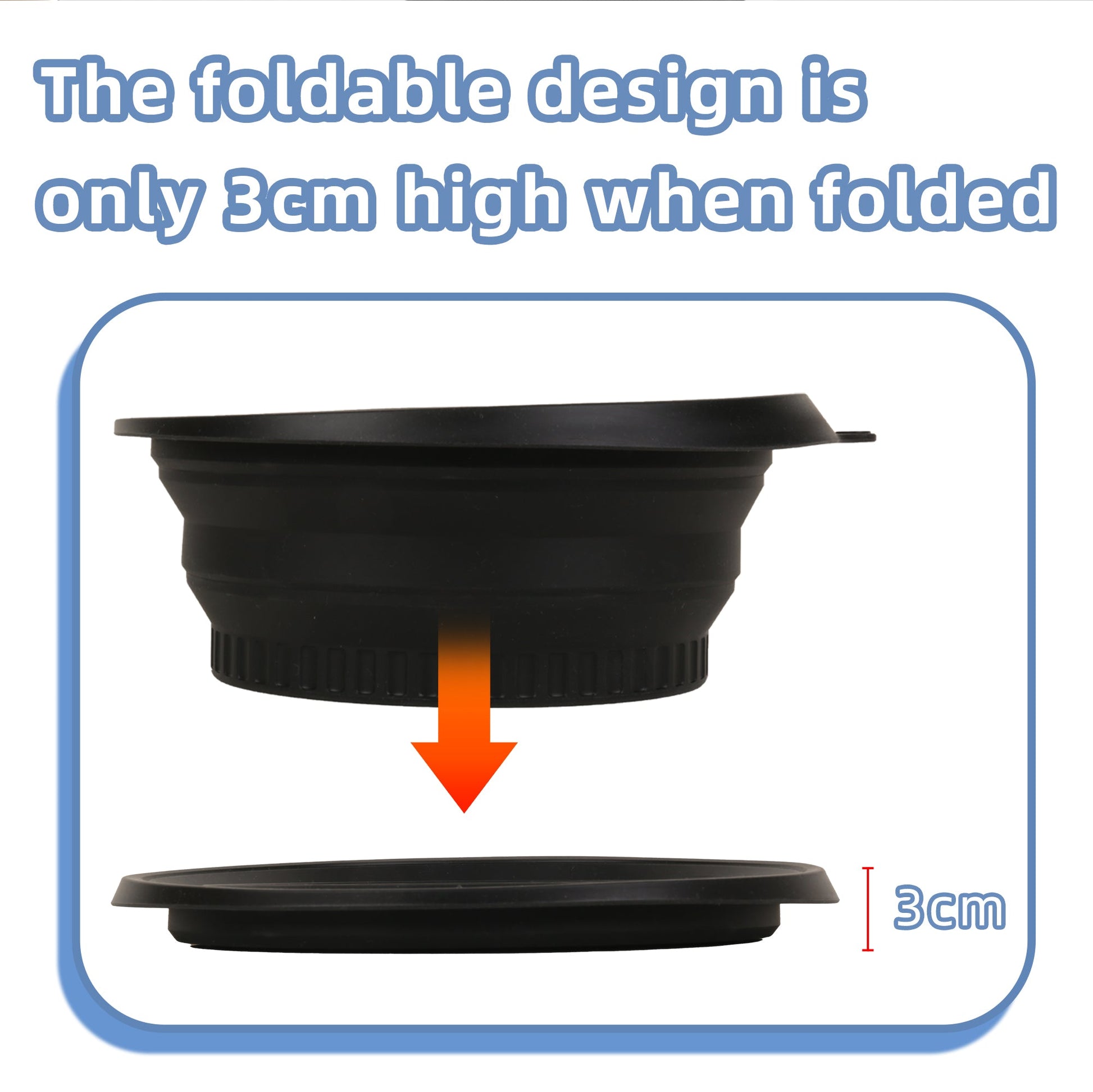 Six-step usage guide showing: freezing water in basin, pressing ice cubes, twisting the basin, pouring water, applying to face, and hanging storage capability with before/after skin results