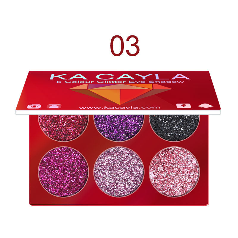 6-Color Glitter Eyeshadow Palette for Dramatic Eye Looks