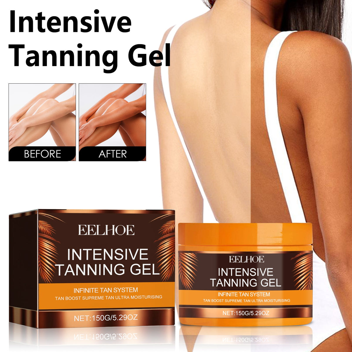 Intensive Tanning Gel - Deep Bronze Glow, No Grease