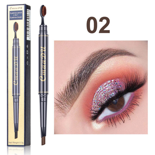 Waterproof Eyebrow Pencil with Brush for Defined Brows