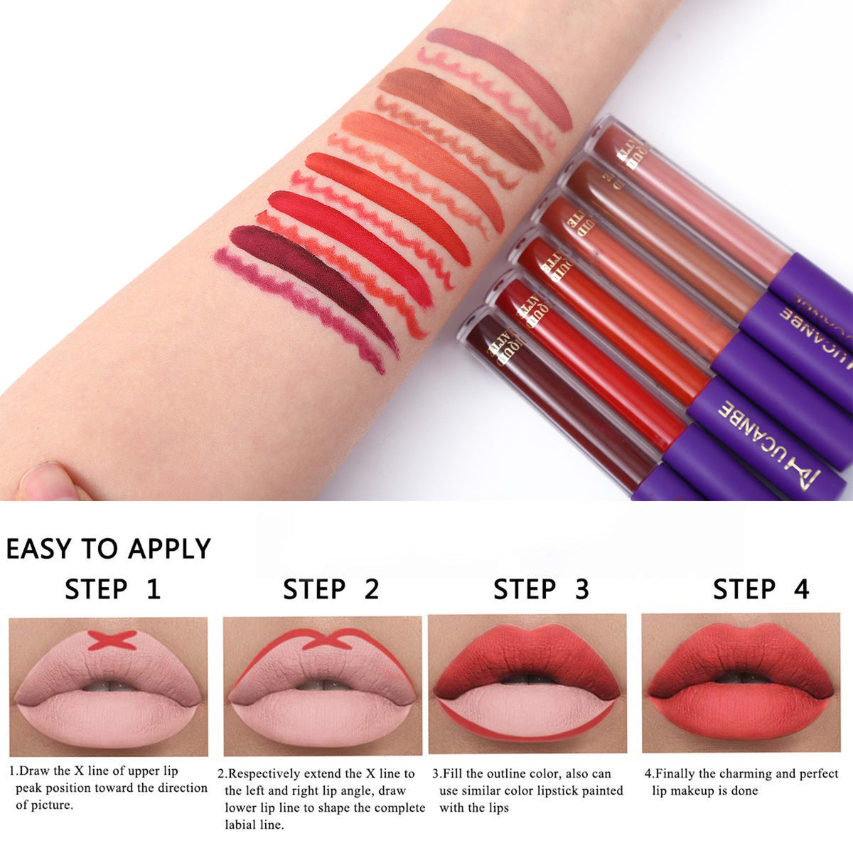 Matte Lip Color Set with Liner and Primer, 13-Piece