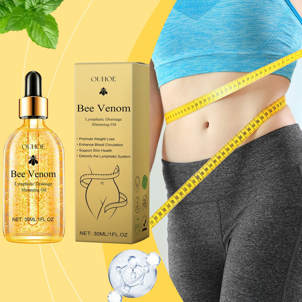 Bee Venom Lymphatic Slimming Oil for Body Contouring