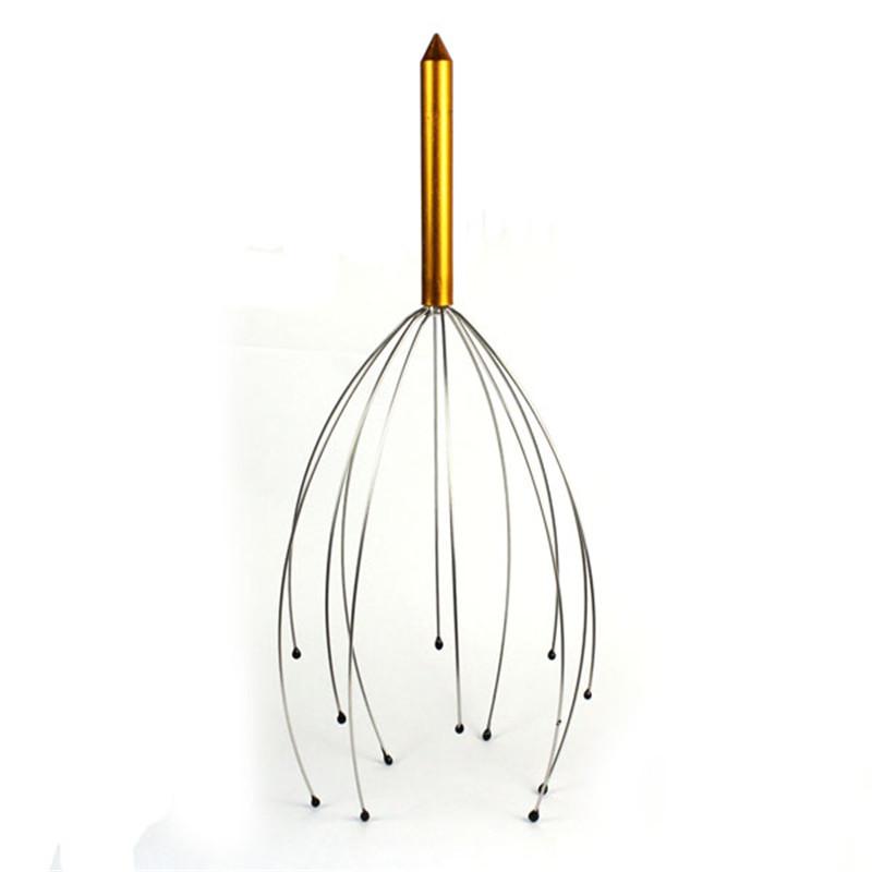 Gold-handled variant of the scalp massager showing color option