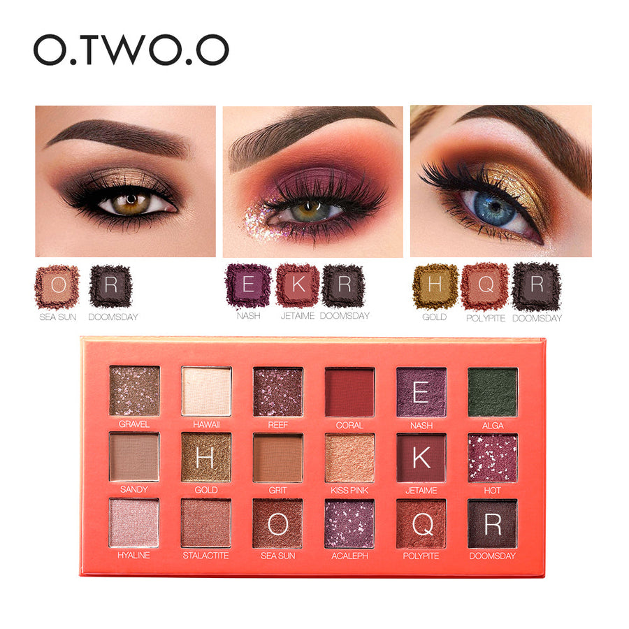 18-Color Eyeshadow Palette for Matte & Glitter Looks