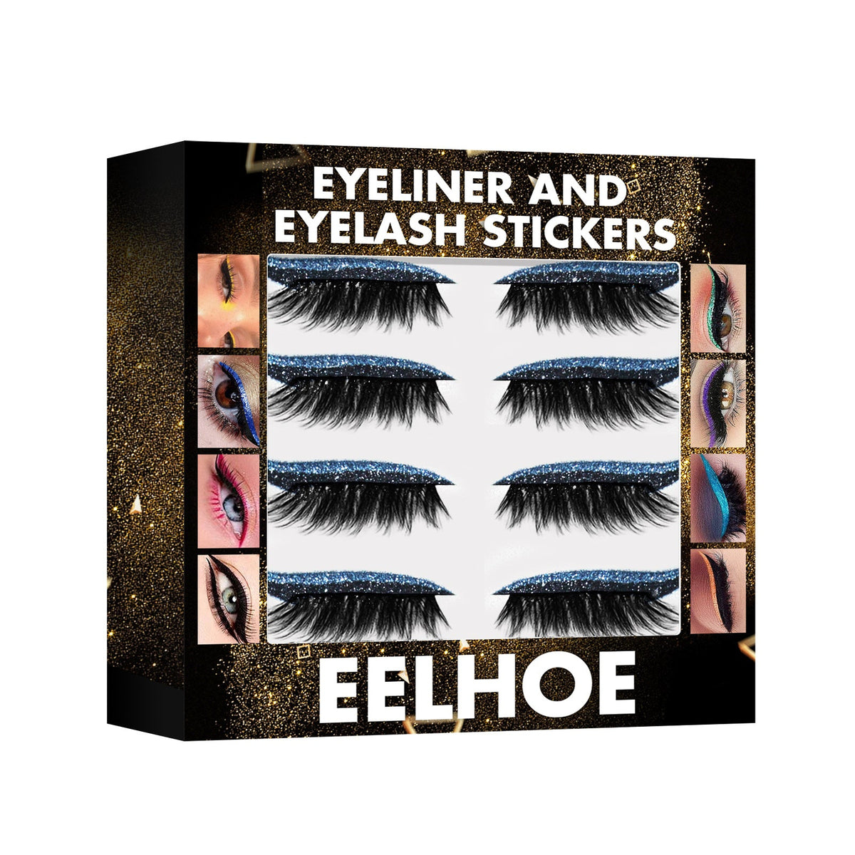 7-Color Self-Adhesive Glitter Eyeliner False Lashes