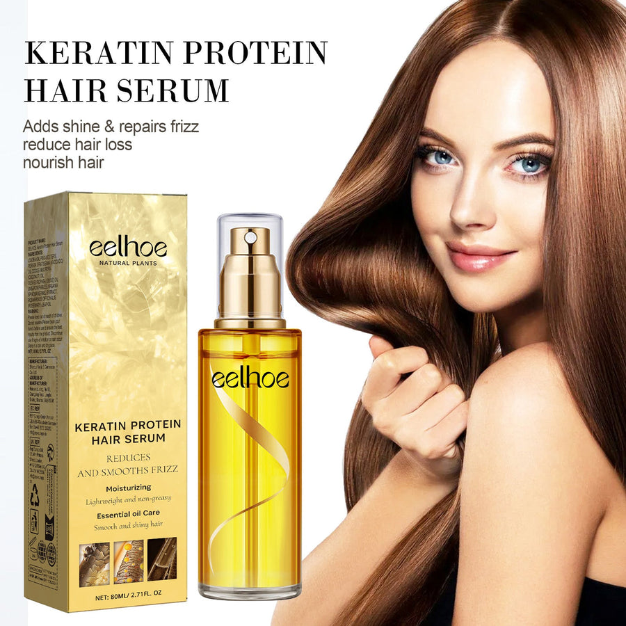 Keratin Hair Serum for Shine and Dry Frizz Control