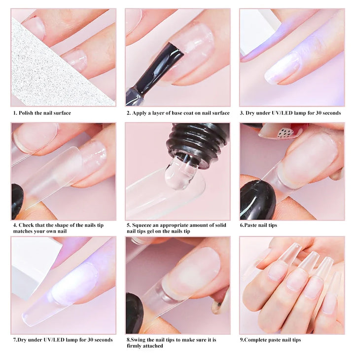 Nail Tip Glue Gel for Strong, Bubble-Free Extensions