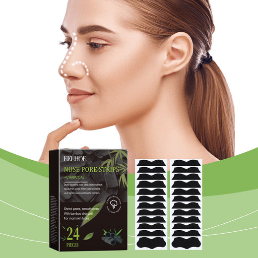 Bamboo Charcoal Nose Strips - Blackhead Removal, 24 Pack