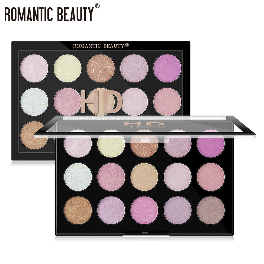 15-Color Highlighter Palette for Face, Eyes & Body