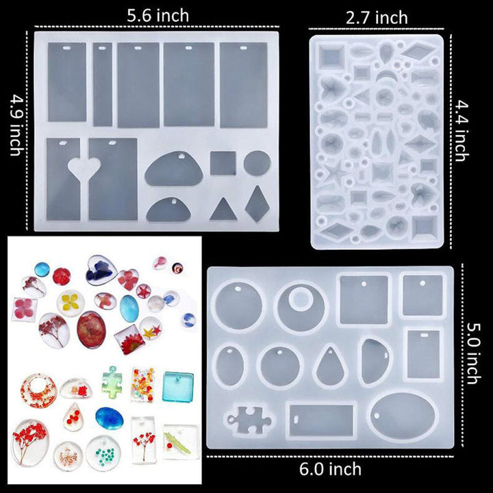 Silicone Jewelry Molds Kit — 83-Piece Epoxy Resin Crystal Set