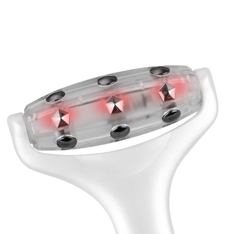 Red Light Face Massager Roller — Firmer Jawline, Reduced