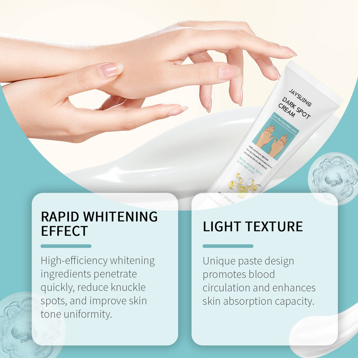 Knuckle Brightening Cream for Dark, Rough Hand Skin
