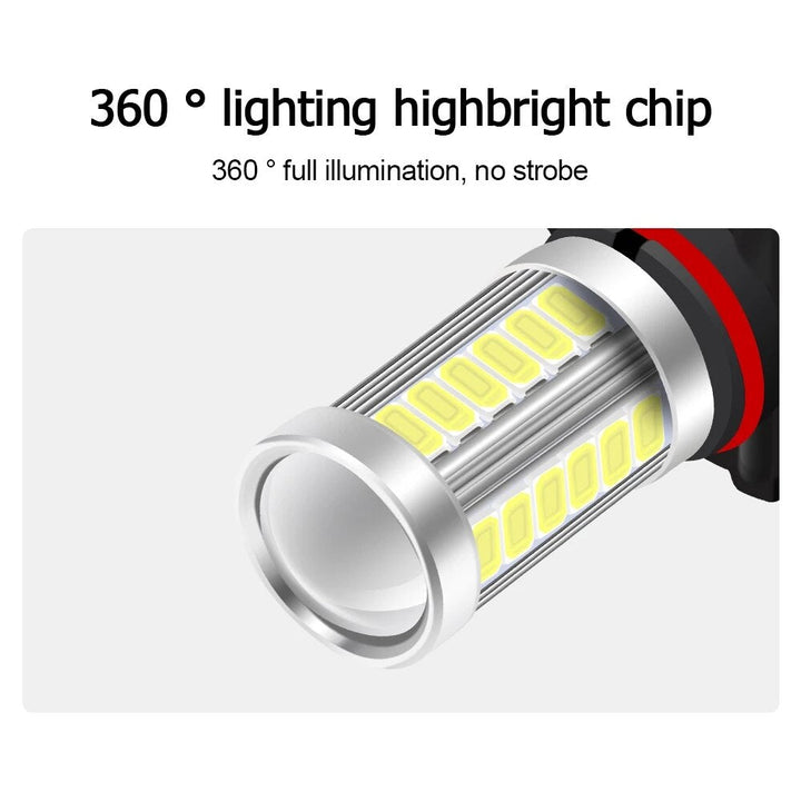 LED Fog Light Bulbs — 6000K Cool White, 360° Illumination