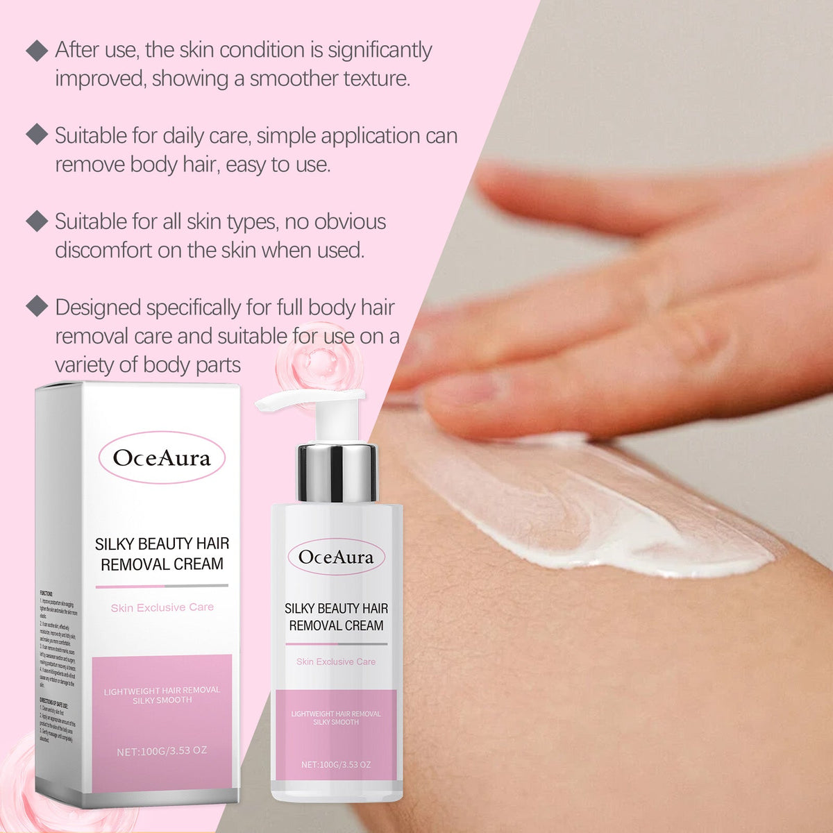 Silky Hair Removal Cream For Sensitive Skin, Full Body