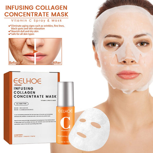Collagen Sheet Mask & Vitamin C Spray Anti-Aging Set