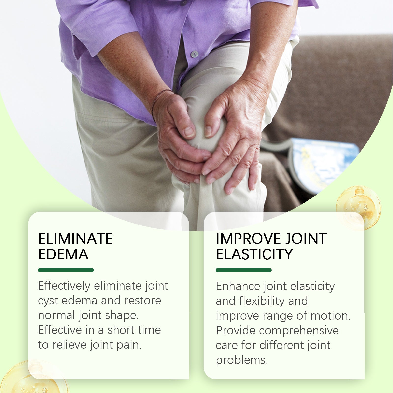 Text card emphasizing 'Promote Repair' with description of tissue acceleration and flexibility improvement