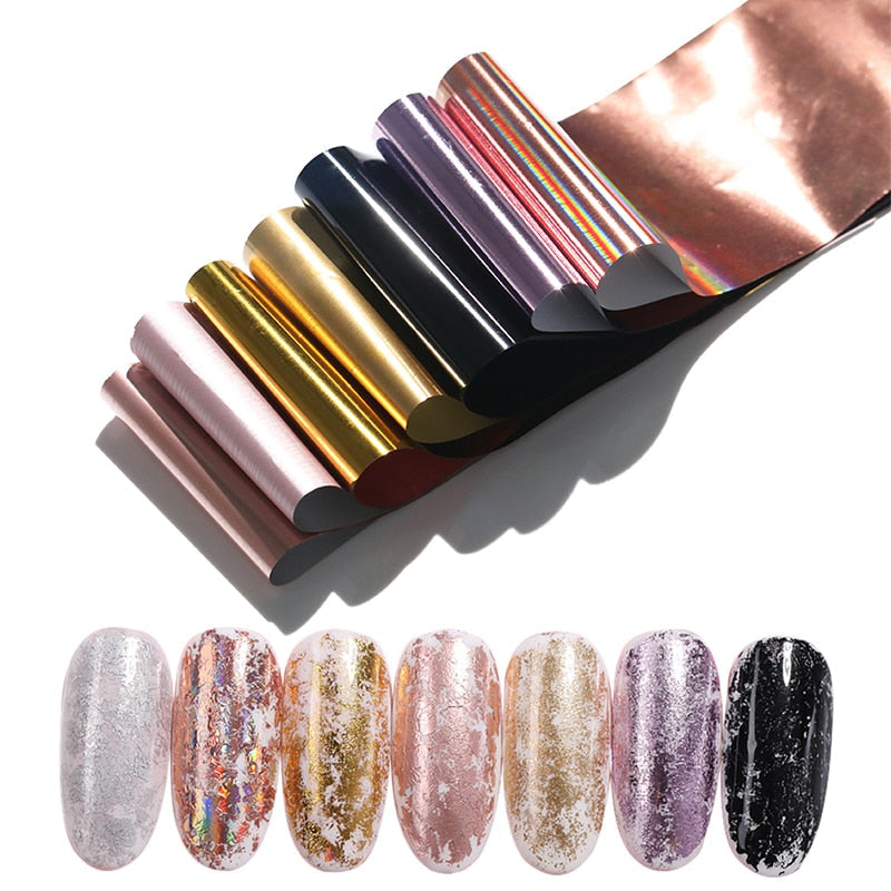 Holographic Nail Foil Transfer Stickers — 24-50 Sparkly