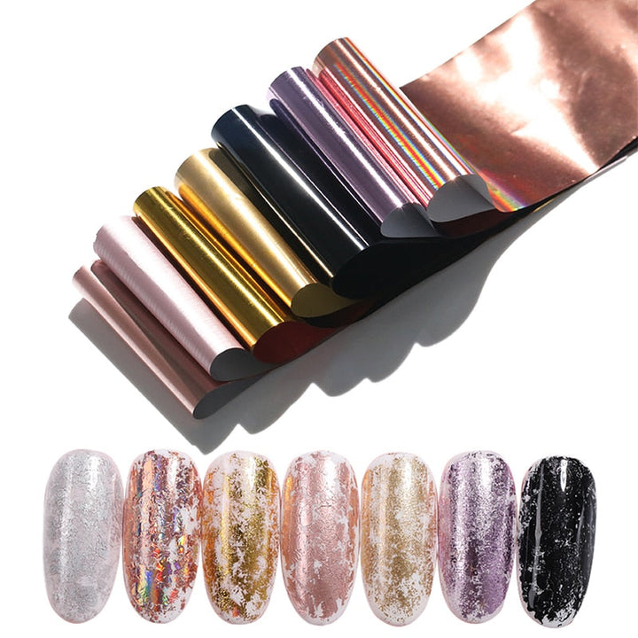 Holographic Nail Foil Transfer Stickers — 24-50 Sparkly