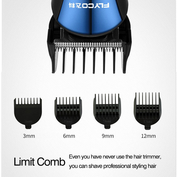Rechargeable Hair Clipper — 4 Guide Combs, Universal Voltage