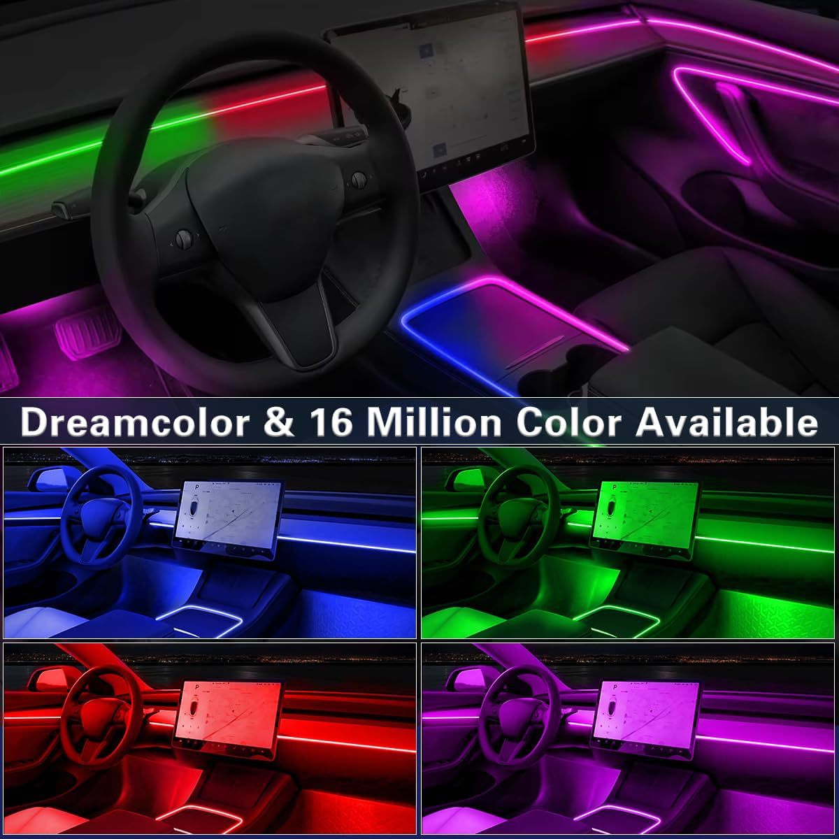 256-Color Ambient Car Lighting — App-Controlled Neon