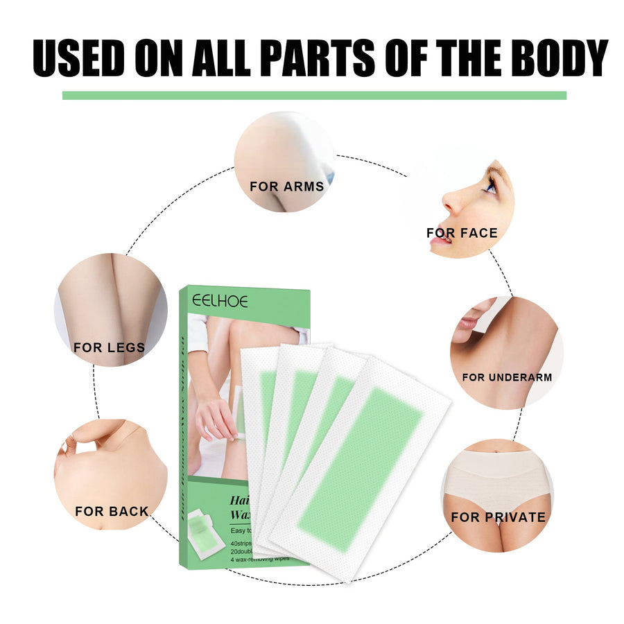 Hair Removal Wax Strips for Smooth Skin Up to 30 Days