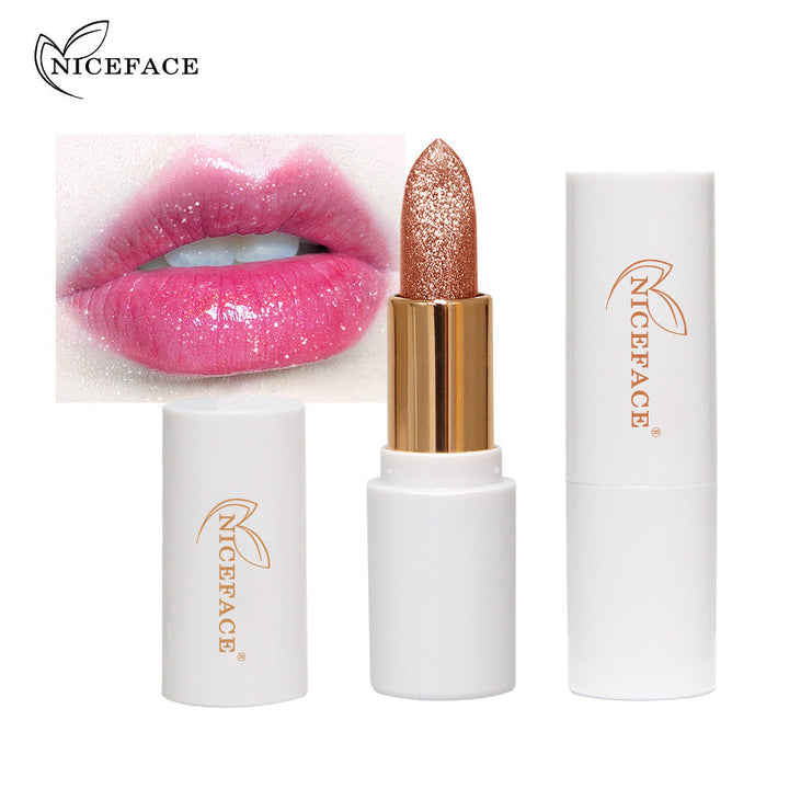 Color-Changing Glitter Lipstick for Glossy, Playful Lips